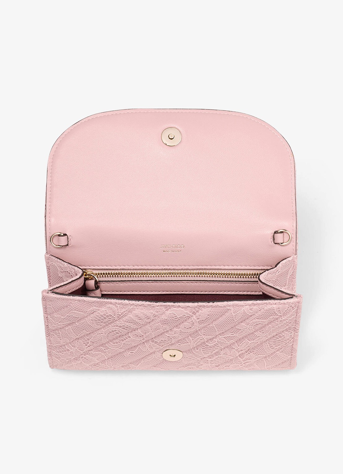 Jimmy Choo Crossbodytas met kant en afneembare schouderriem - detail 2 roze
