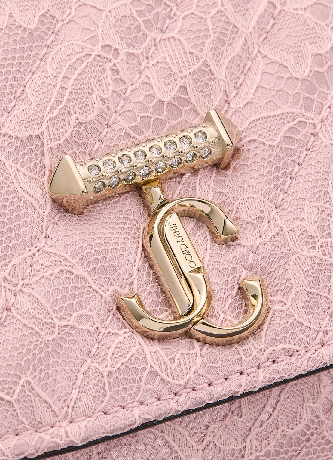 Jimmy Choo Crossbodytas met kant en afneembare schouderriem - detail 3 roze