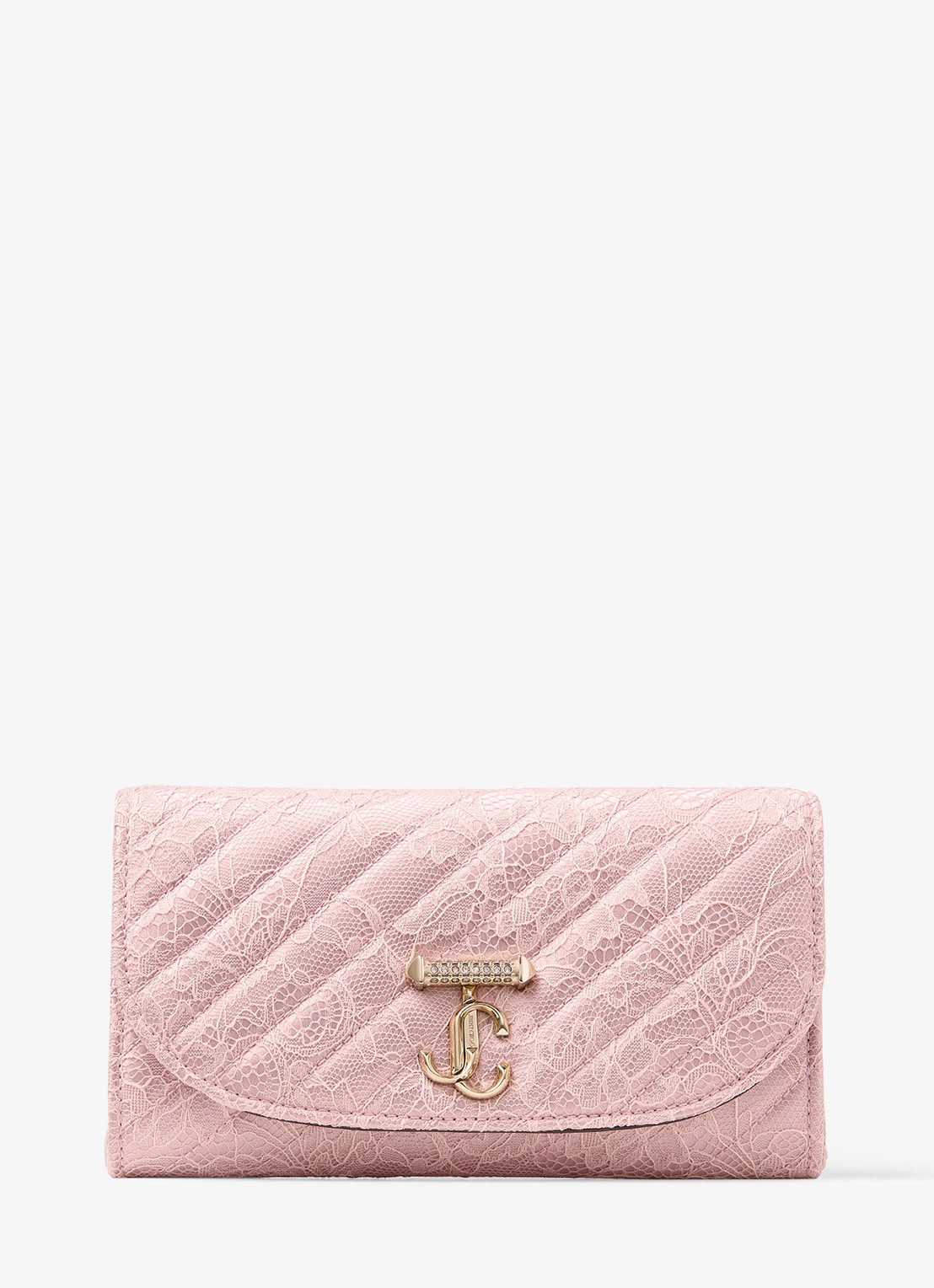 Jimmy Choo Crossbodytas met kant en afneembare schouderriem - voorkant 4 roze
