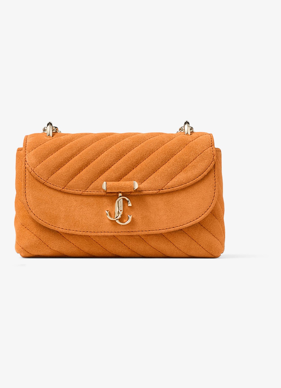 Jimmy Choo Curve S crossbodytas van kalfssuède - voorkant 4 oranje