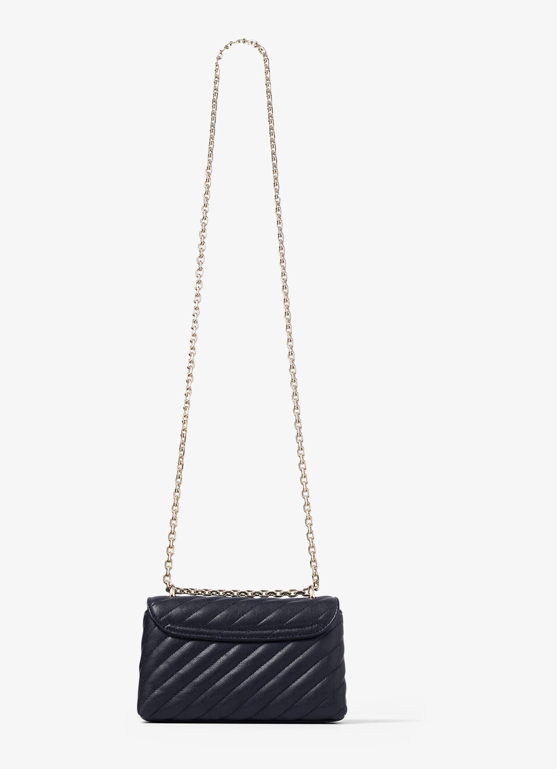 Jimmy Choo Curve S crossbodytas van lamsleer - achterkant 5 donkerblauw