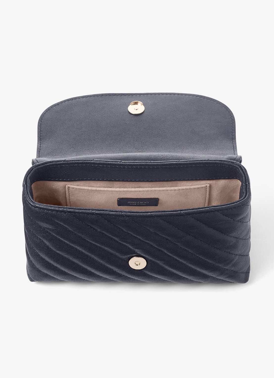 Jimmy Choo Curve S crossbodytas van lamsleer - detail 3 donkerblauw