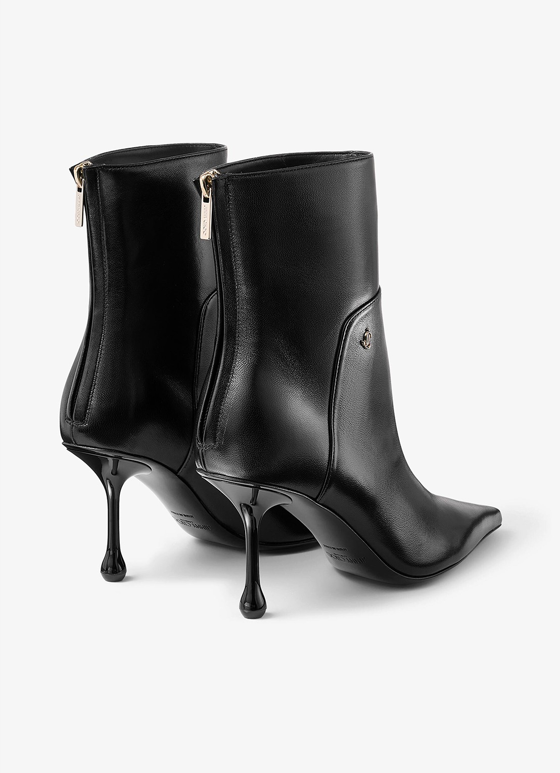 Jimmy Choo Cycas AB 80 enkellaarsje van leer - detail zwart