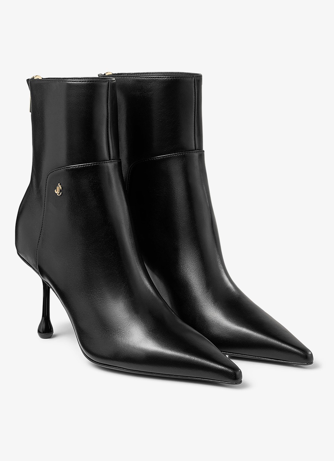 Jimmy Choo Cycas AB 80 enkellaarsje van leer - voorkant 3 zwart