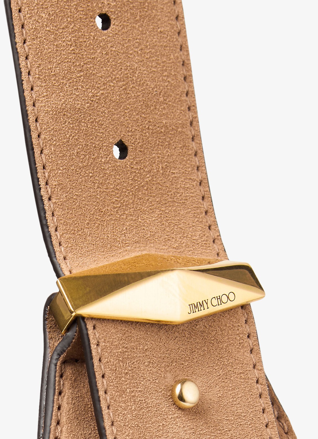 Jimmy Choo Diamond Hobo/M schoudertas van kalfssuède - detail 4 lichtbruin