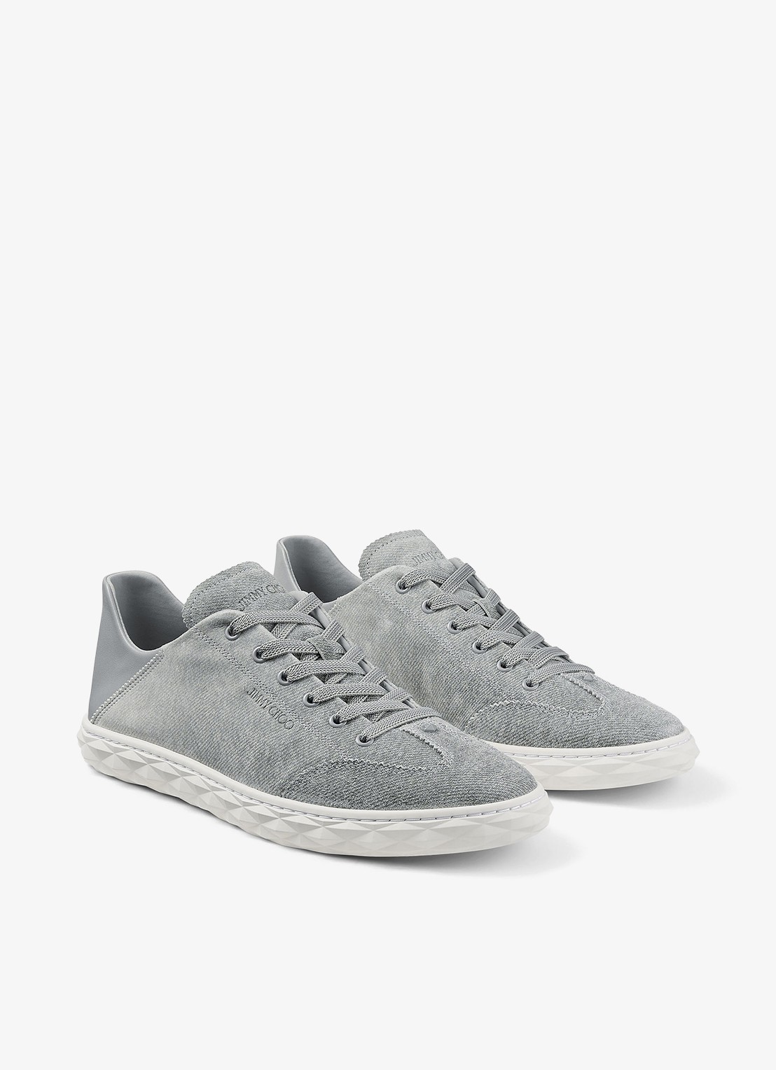 Jimmy Choo Diamond Light Flex/F sneaker met leren details - voorkant 6 grijs