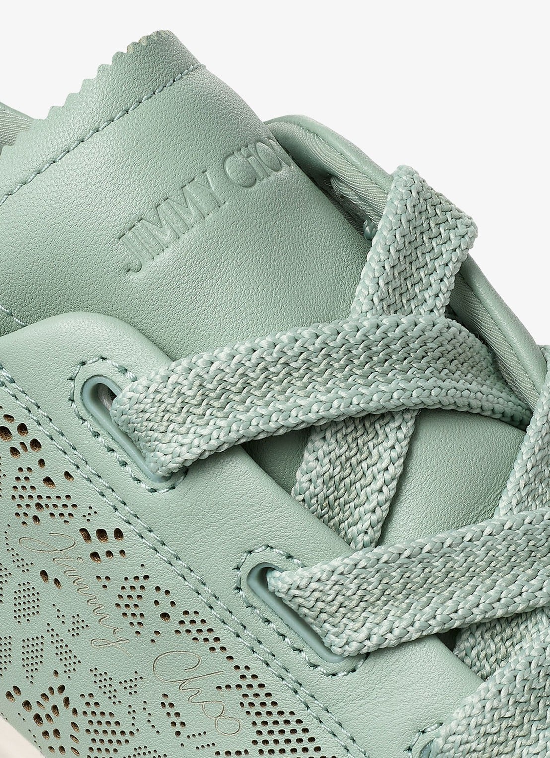 Jimmy Choo Diamond Light Flex/F sneaker van lamsleer met opengewerkt dessin - detail 3 mint