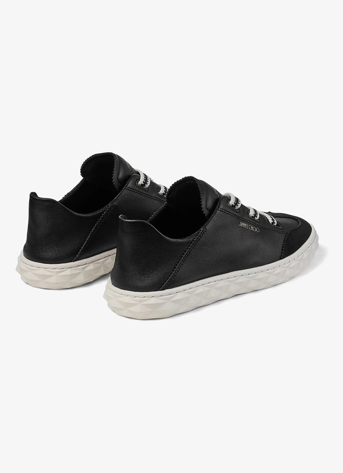 Jimmy Choo Diamond Light Flex/F sneaker van lamsleer met suède details - achterkant 3 zwart