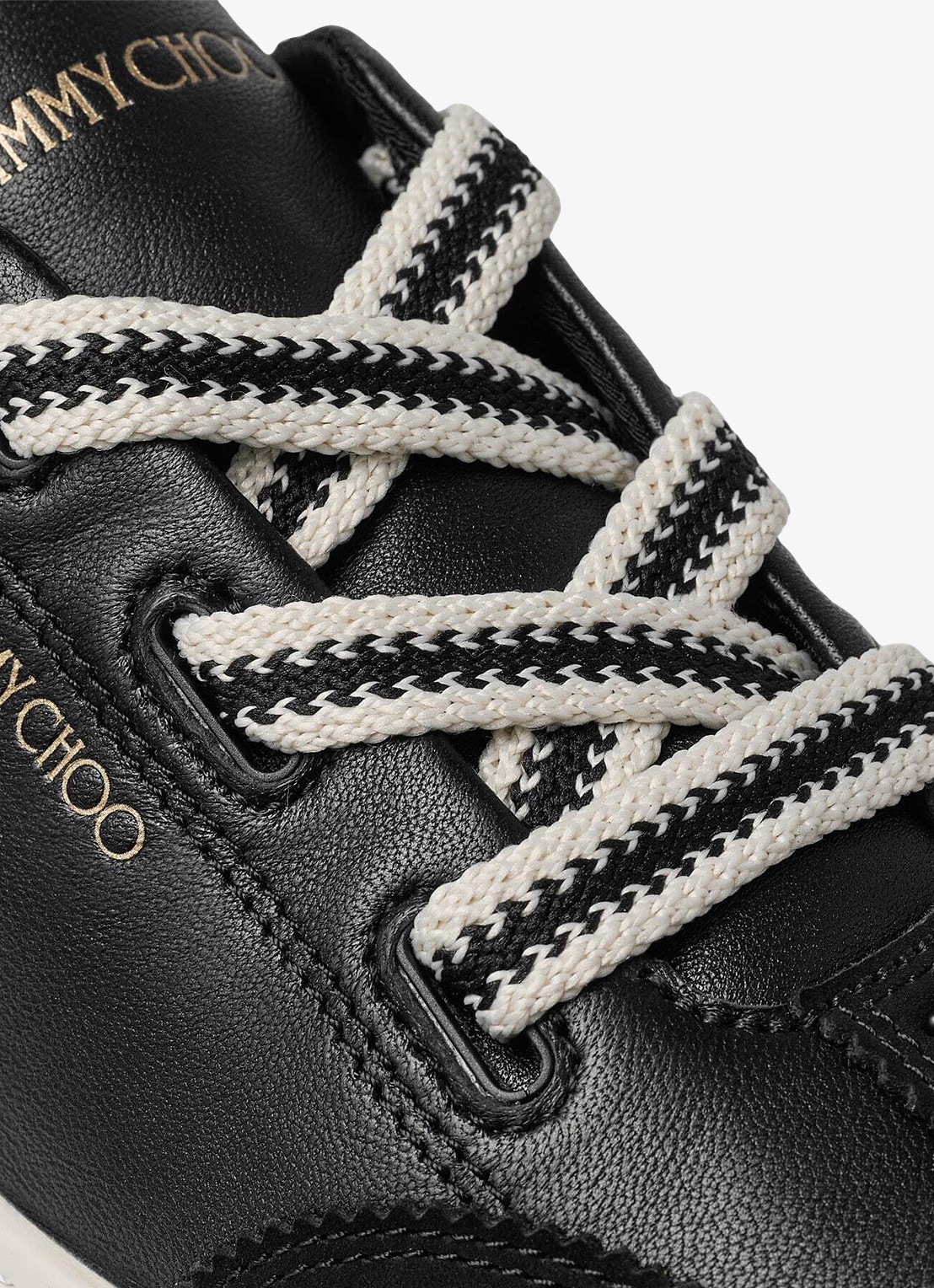 Jimmy Choo Diamond Light Flex/F sneaker van lamsleer met suède details - detail 6 zwart