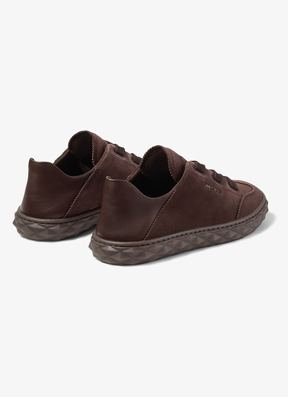 Jimmy Choo Diamond Light Flex/F sneaker van lamssuède - achterkant 6 donkerbruin