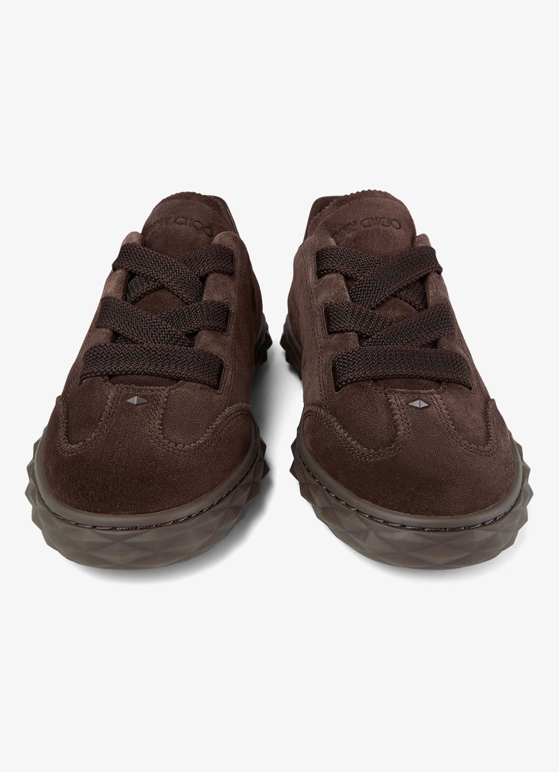 Jimmy Choo Diamond Light Flex/F sneaker van lamssuède - detail 2 donkerbruin