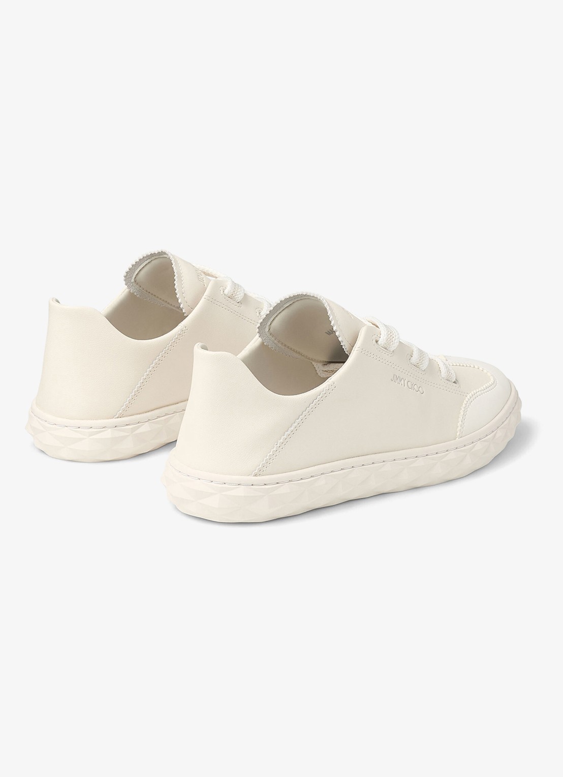 Jimmy Choo Diamond Light Flex/F sneaker van leer - achterkant 7 creme