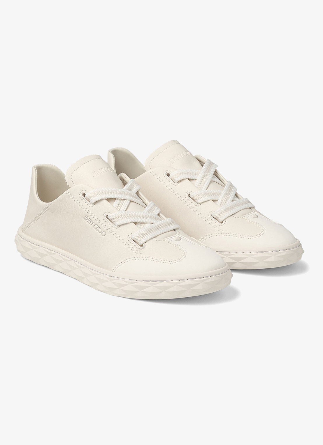 Jimmy Choo Diamond Light Flex/F sneaker van leer - detail 3 creme