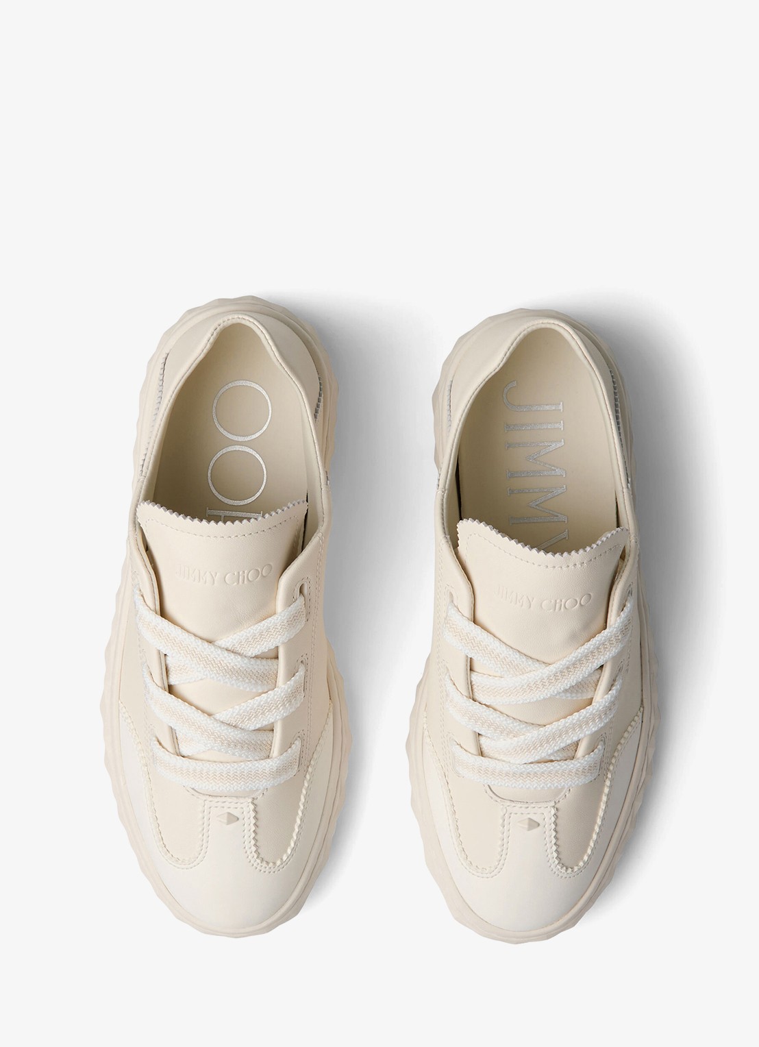 Jimmy Choo Diamond Light Flex/F sneaker van leer - detail 5 creme
