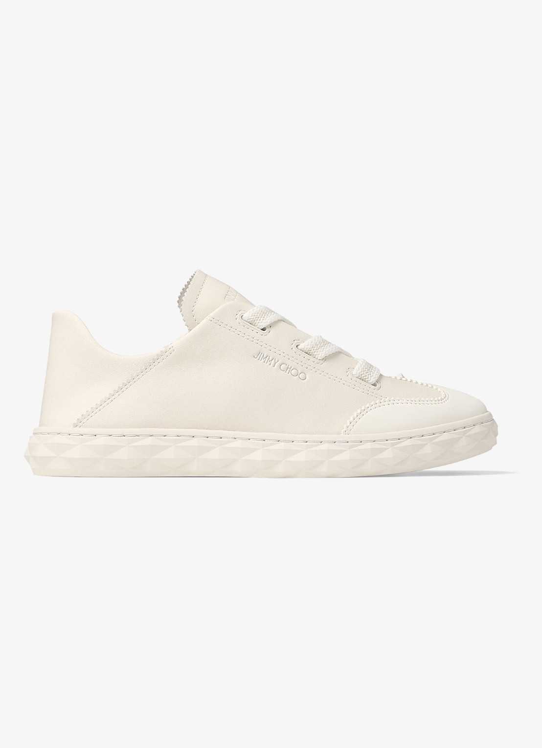 Jimmy Choo Diamond Light Flex/F sneaker van leer - voorkant creme