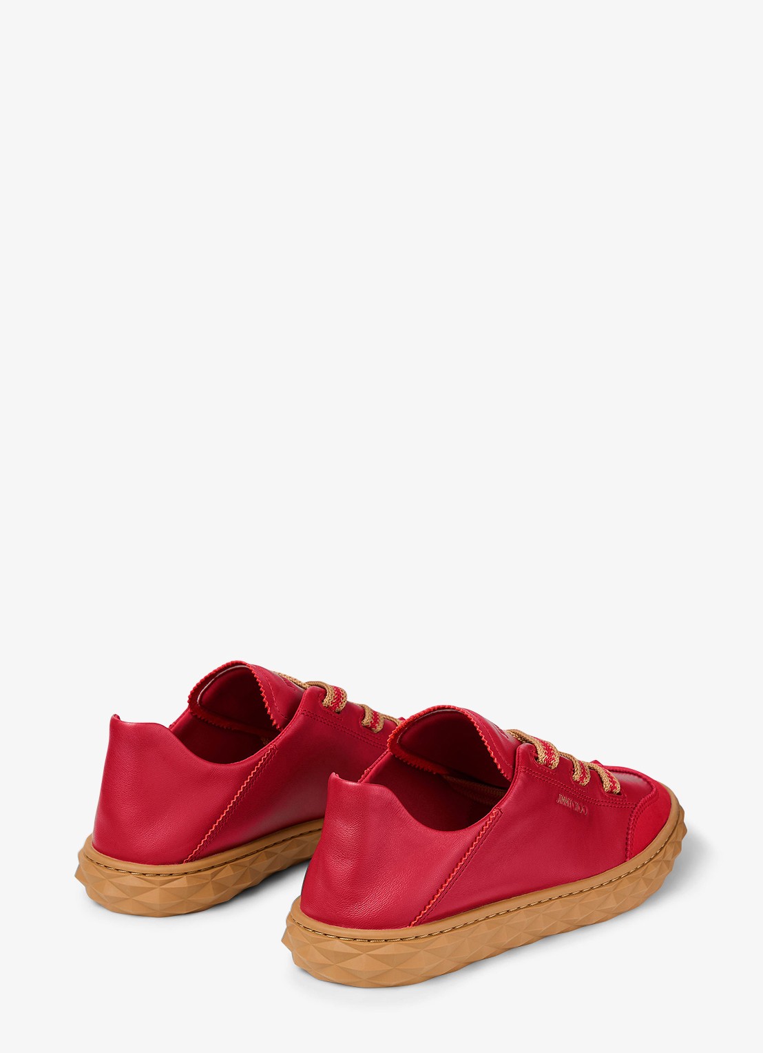Jimmy Choo Diamond Light Flex/F sneaker van leer - achterkant 3 rood