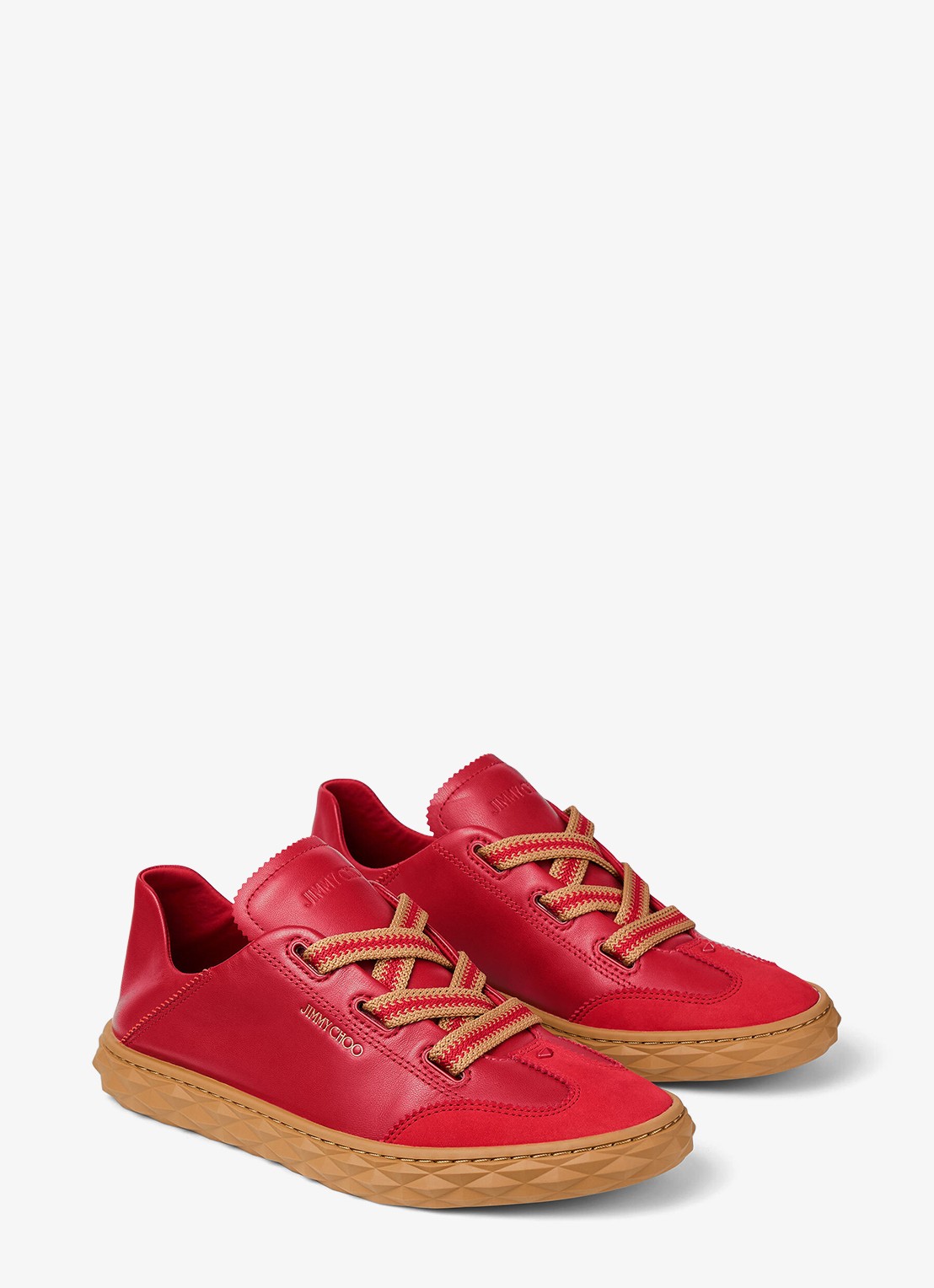 Jimmy Choo Diamond Light Flex/F sneaker van leer - detail 4 rood