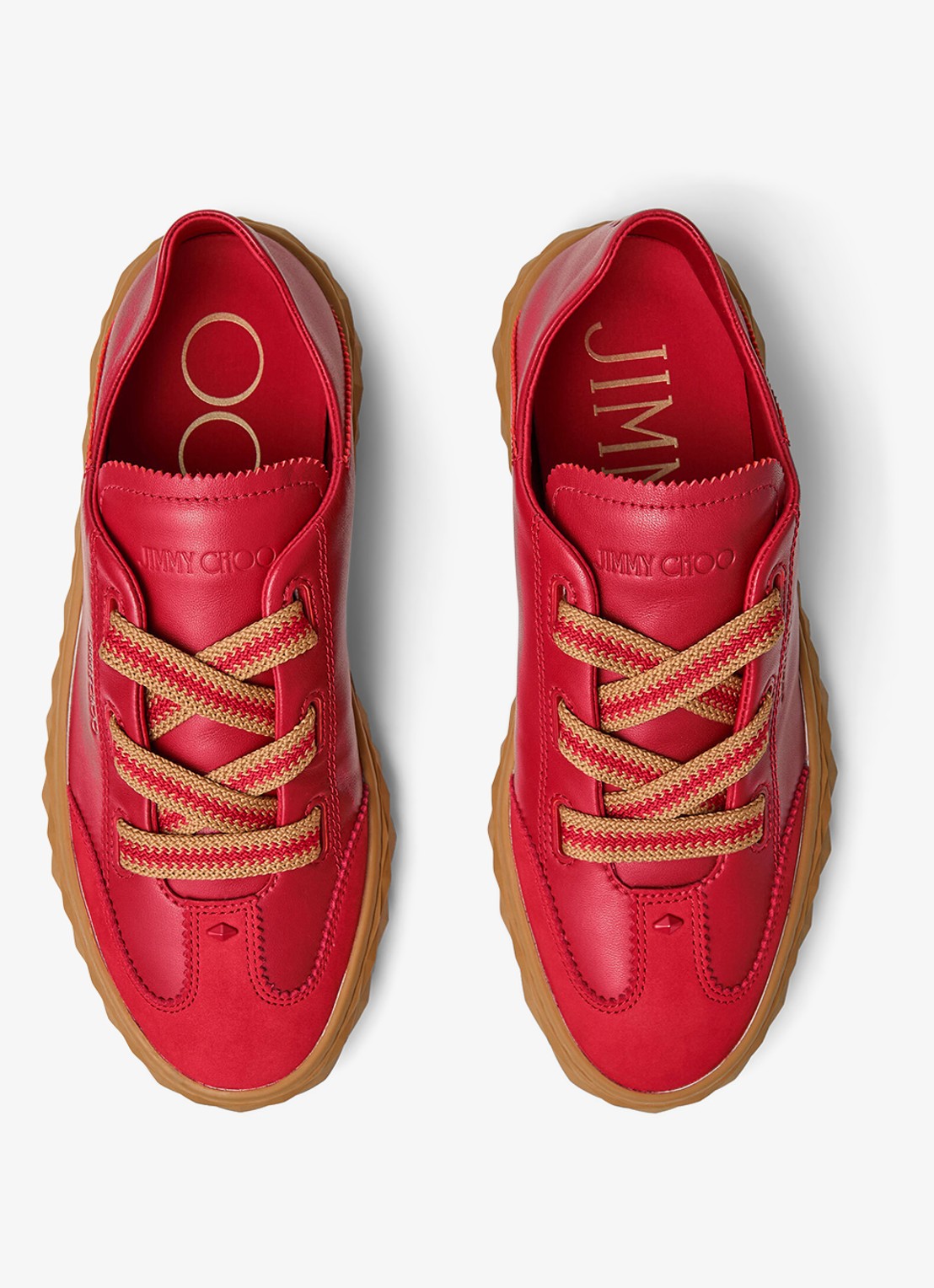 Jimmy Choo Diamond Light Flex/F sneaker van leer - detail 6 rood