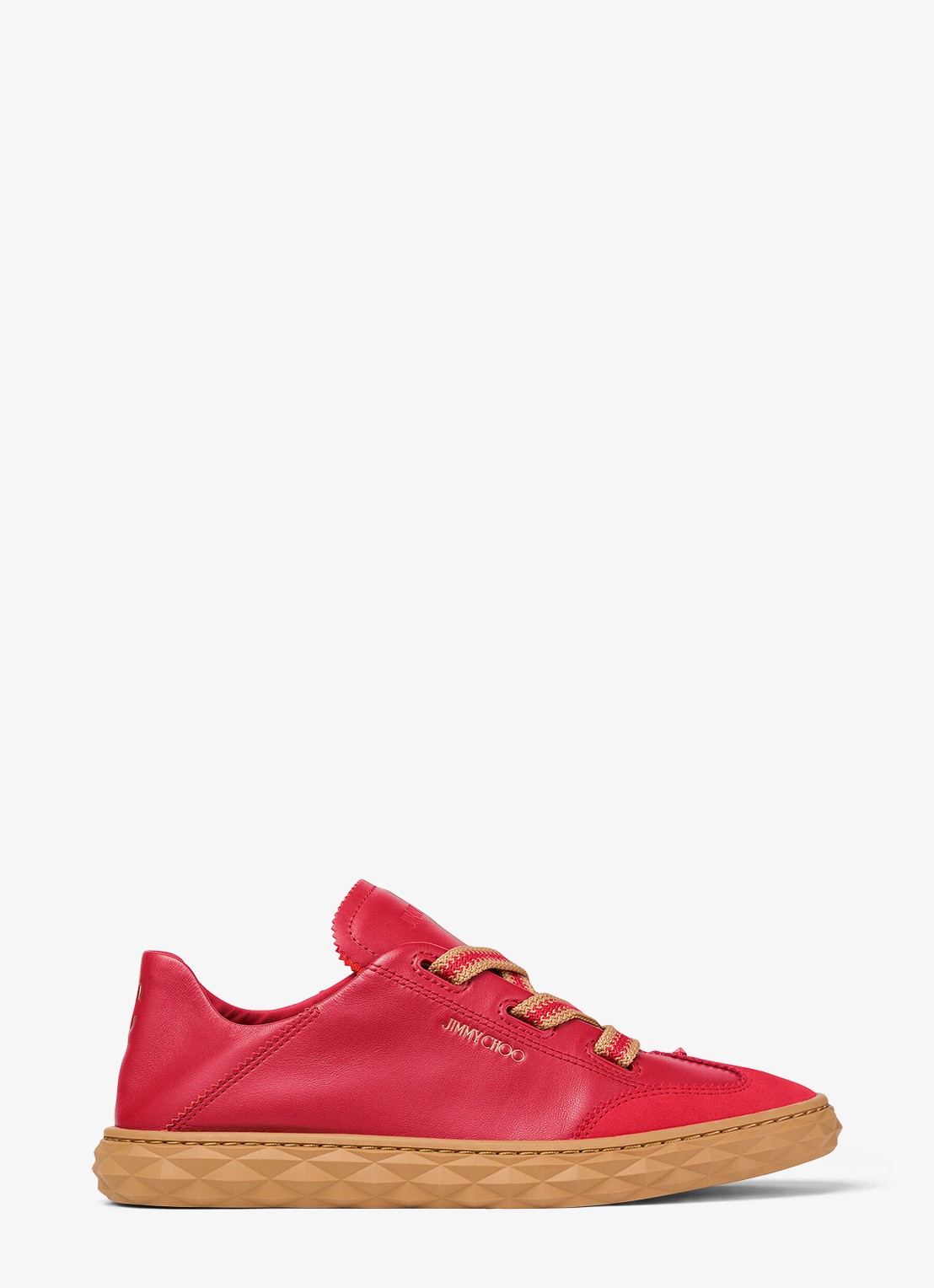 Jimmy Choo Diamond Light Flex/F sneaker van leer - voorkant rood