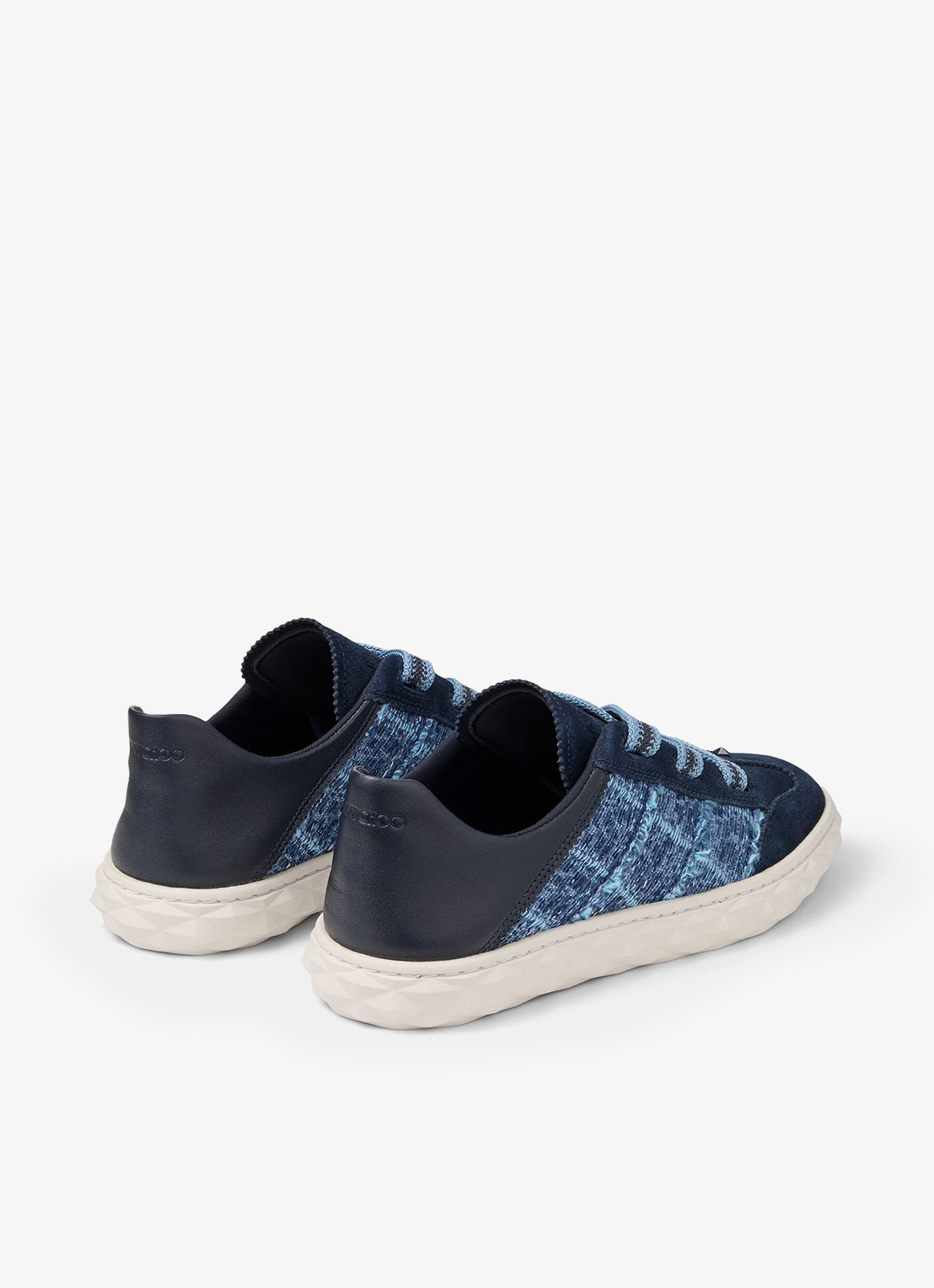 Jimmy Choo Diamond Light Flex/F sneaker van leer - achterkant 6 donkerblauw