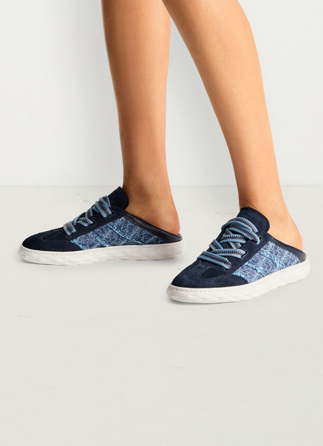 Jimmy Choo Diamond Light Flex/F sneaker van leer - detail 7 donkerblauw