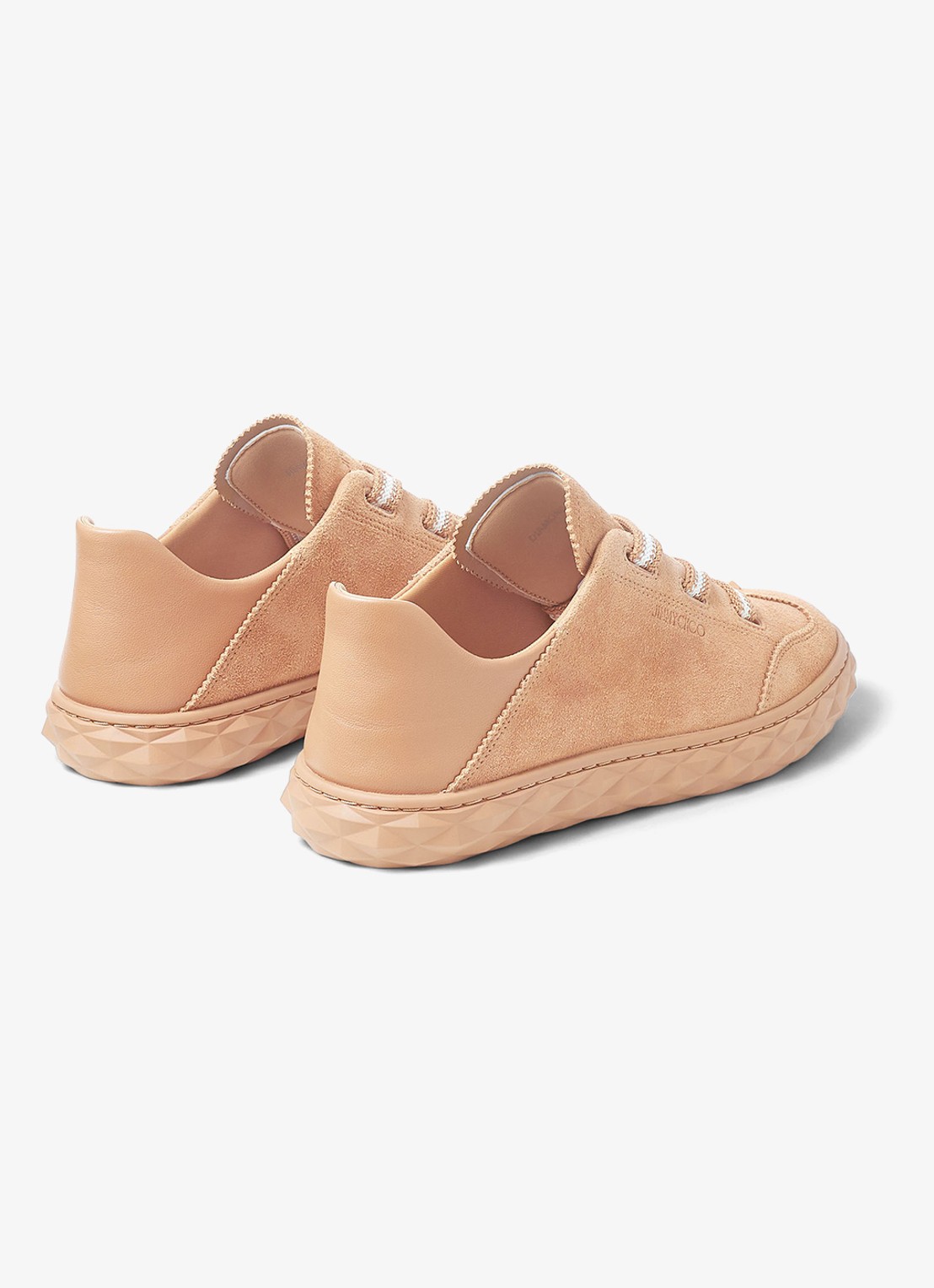 Jimmy Choo Diamond Light Flex/F sneaker van suède - achterkant lichtbruin
