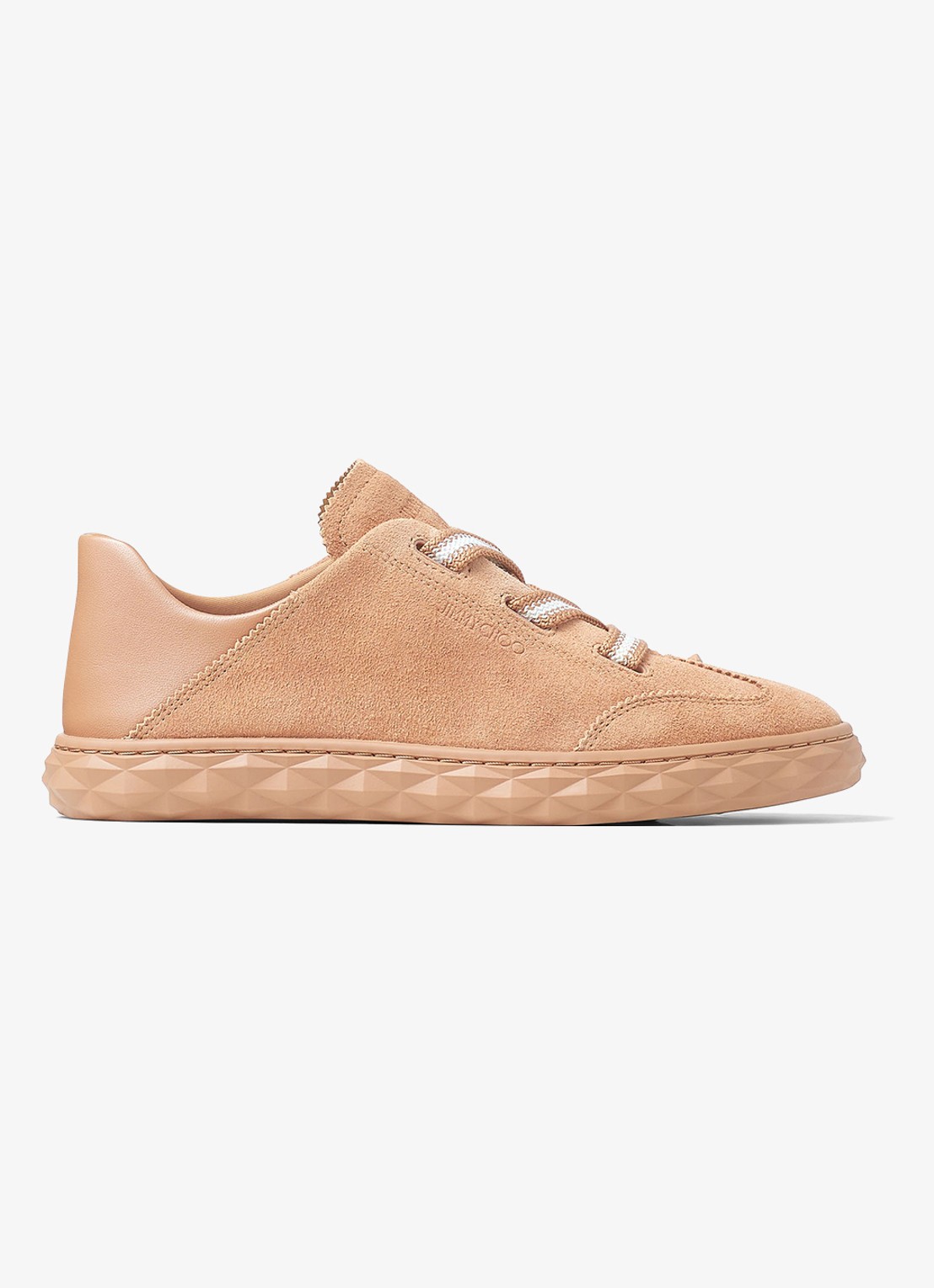 Jimmy Choo Diamond Light Flex/F sneaker van suède - voorkant 2 lichtbruin