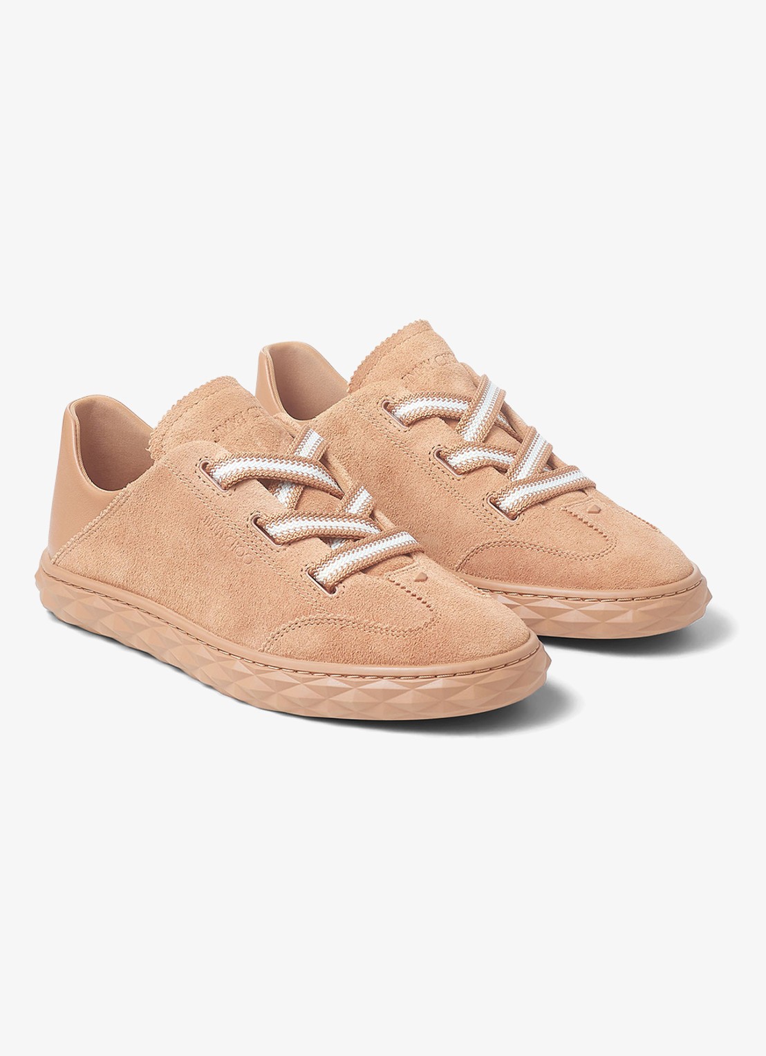 Jimmy Choo Diamond Light Flex/F sneaker van suède - voorkant 3 lichtbruin