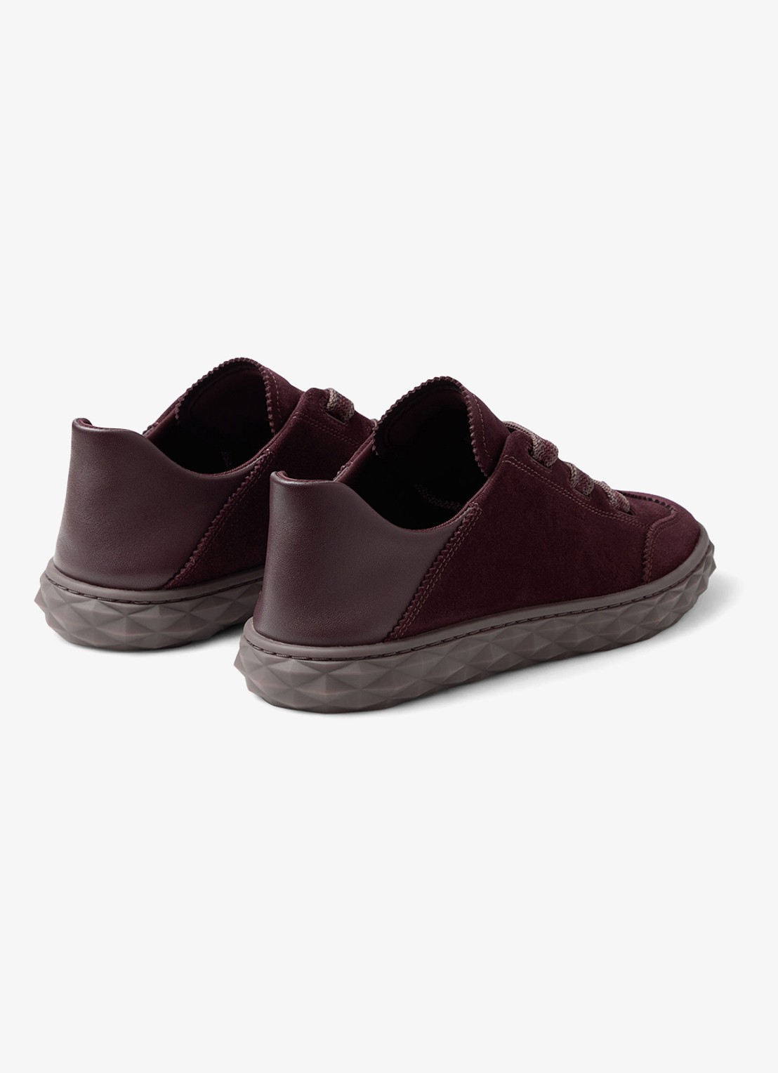 Jimmy Choo Diamond Light Flex/F sneaker van suède - achterkant 5 donkerrood
