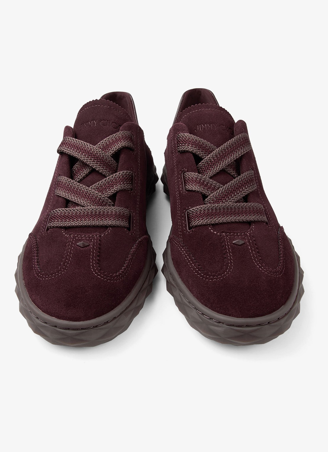 Jimmy Choo Diamond Light Flex/F sneaker van suède - detail 3 donkerrood