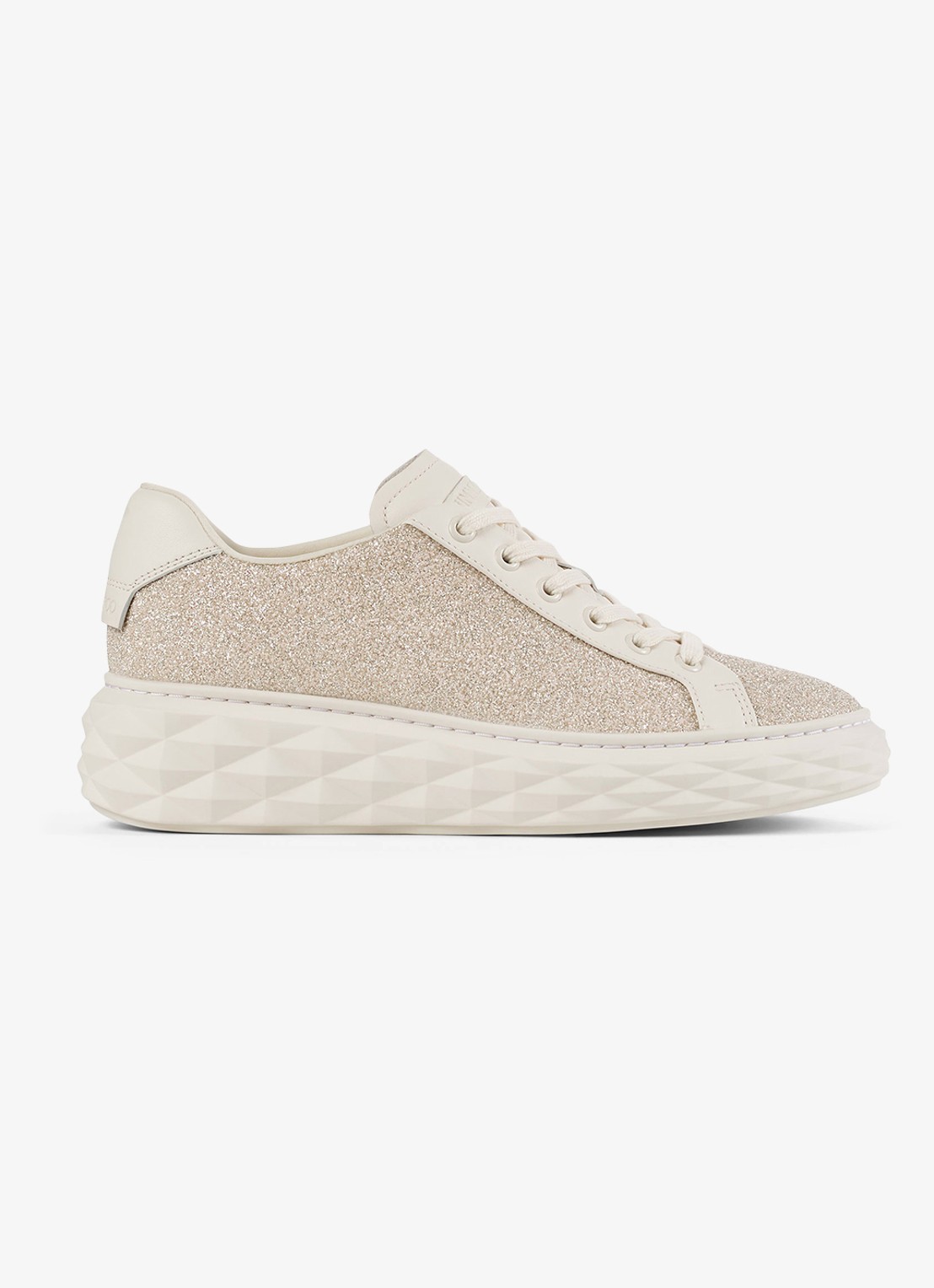 Jimmy Choo Diamond Light Maxi/F sneaker met lamsleren details en glitter - voorkant 4 goud