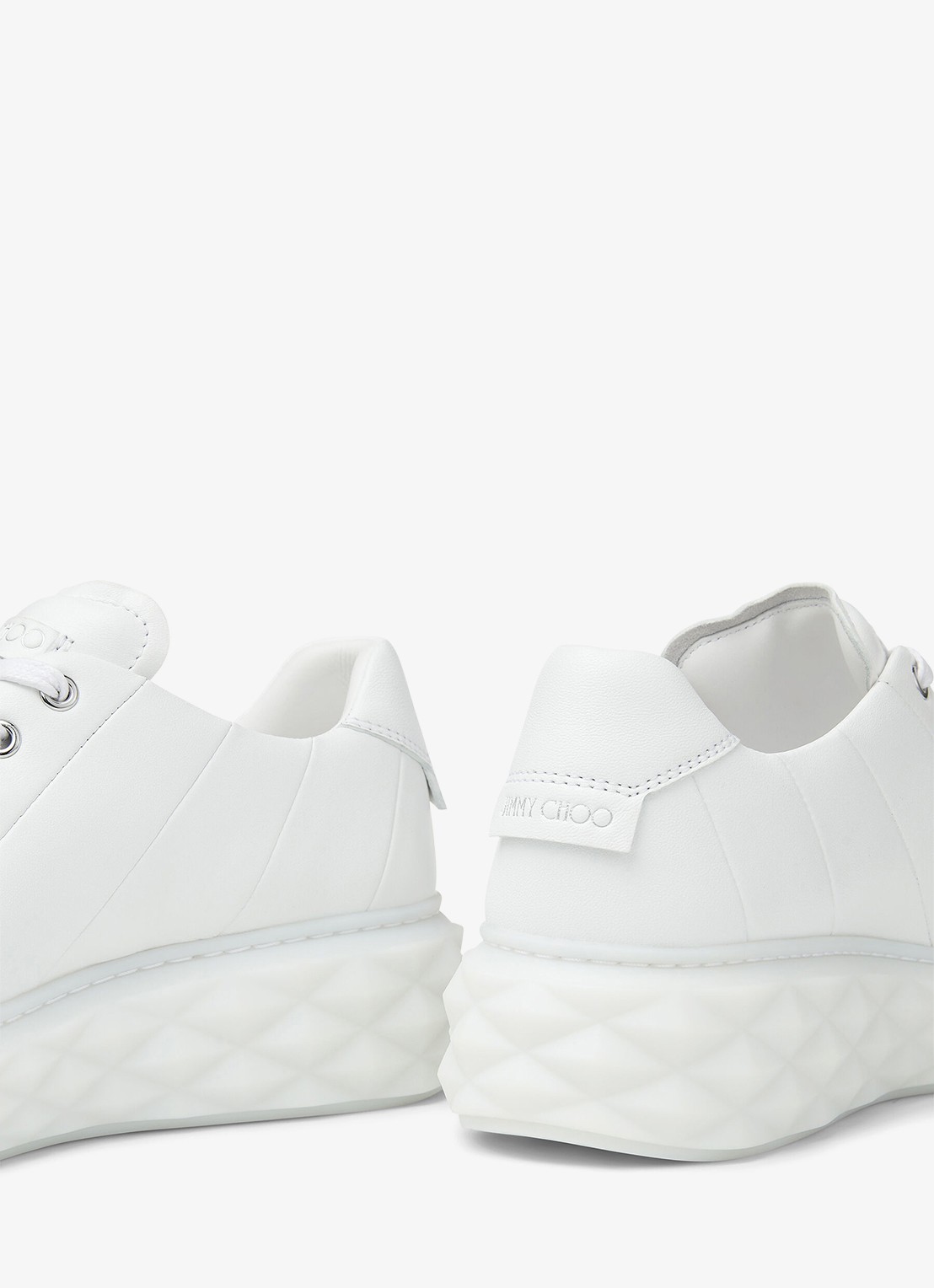 Jimmy Choo Diamond Light Maxi/F sneaker van leer - detail 3 wit