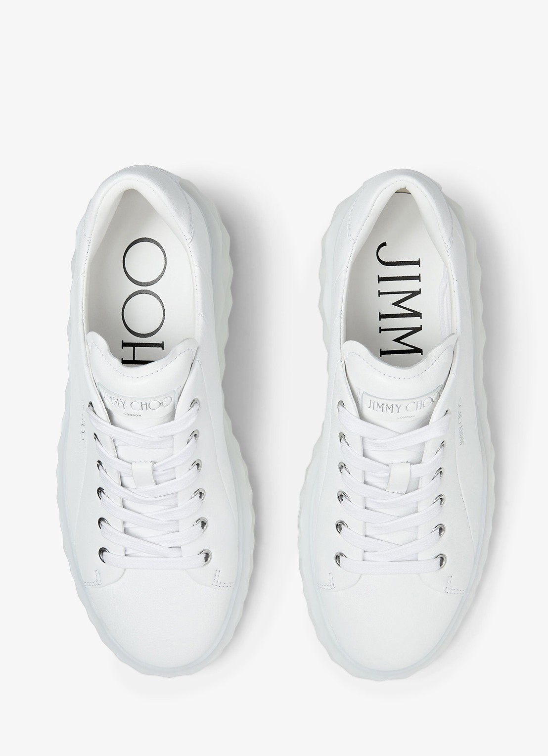Jimmy Choo Diamond Light Maxi/F sneaker van leer - detail 4 wit