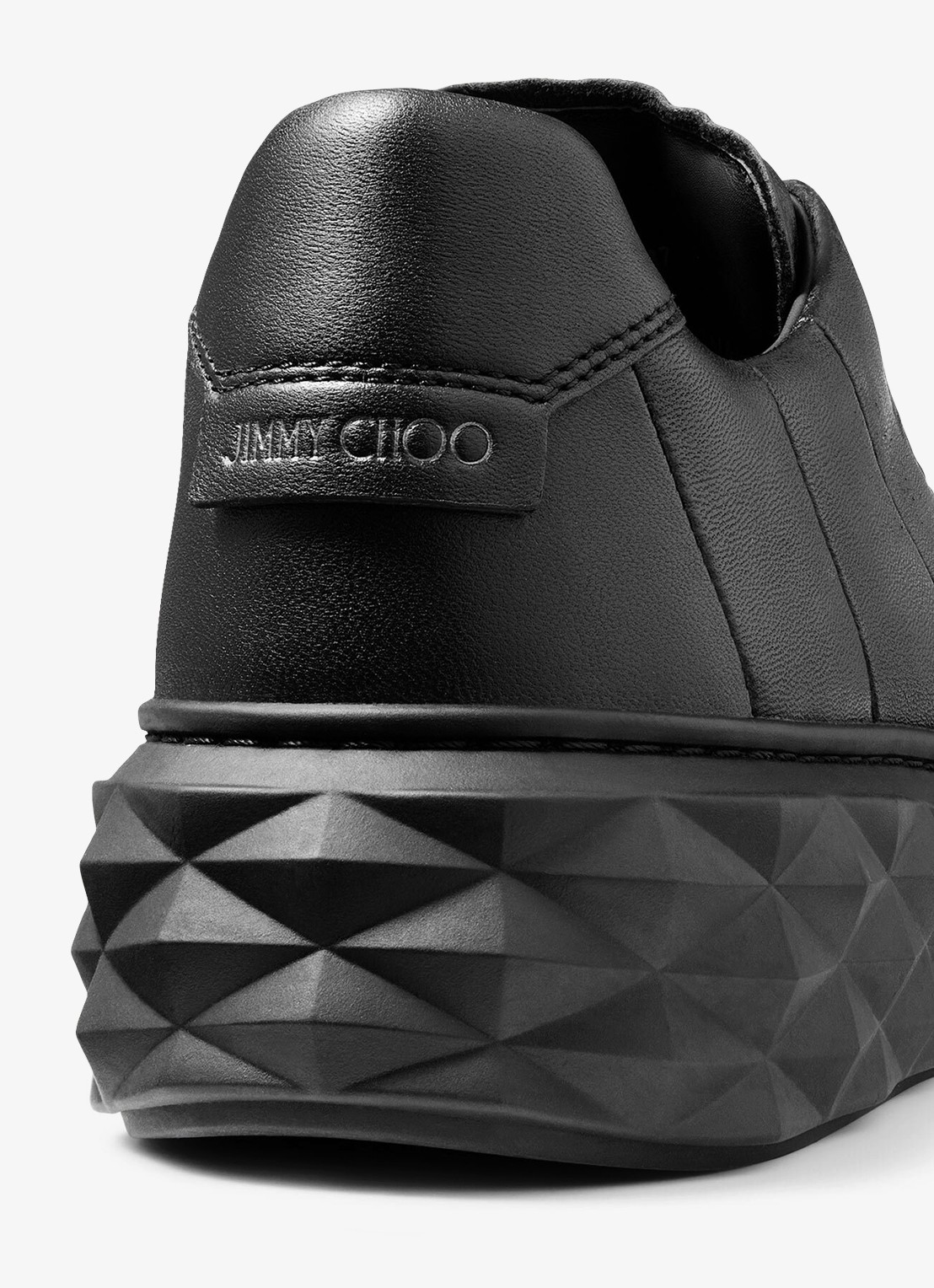 Jimmy Choo Diamond Light Maxi/F sneaker van leer - achterkant zwart