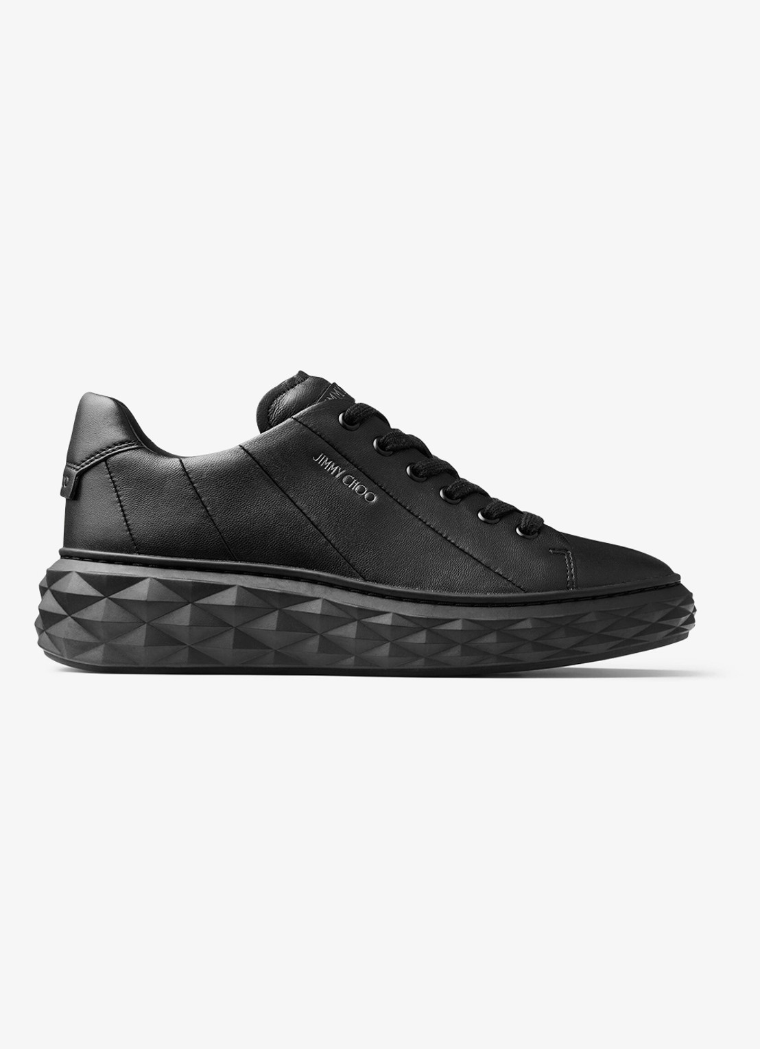 Jimmy Choo Diamond Light Maxi/F sneaker van leer - voorkant 2 zwart