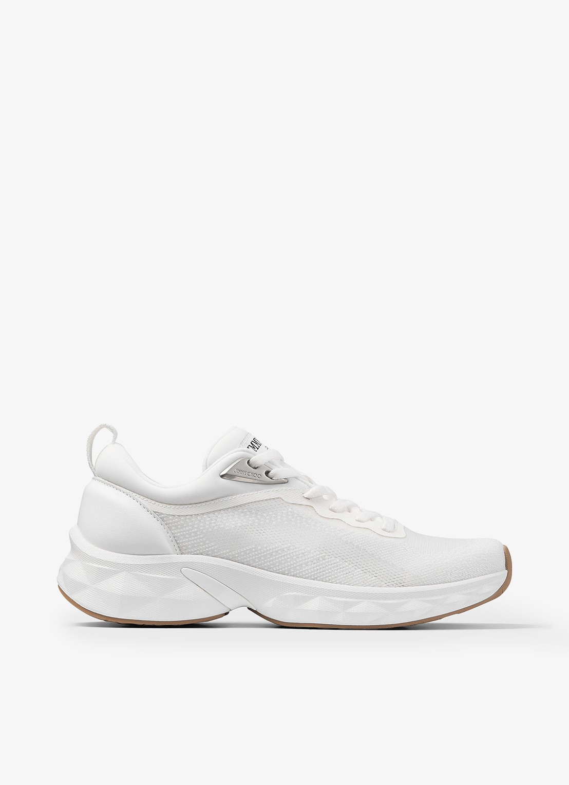 Jimmy Choo Diamond Run/F sneaker met lamsleren details - voorkant 4 wit