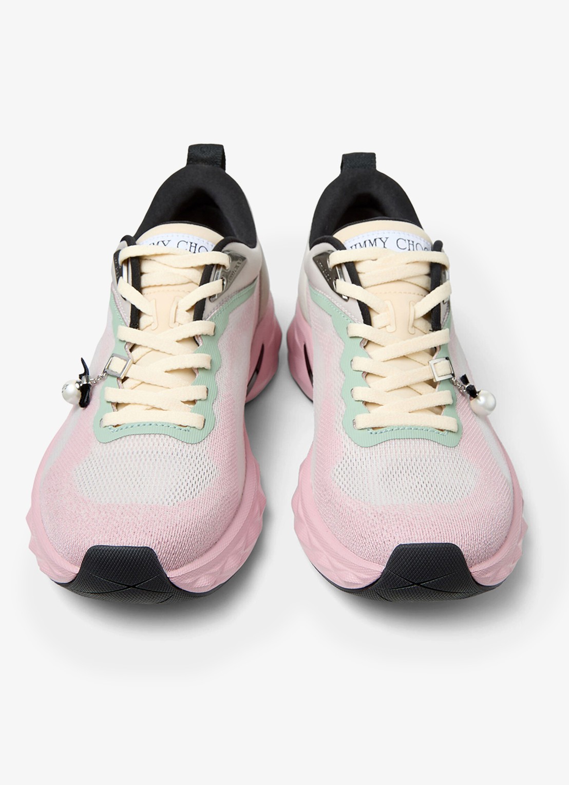 Jimmy Choo Diamond Run/F sneaker met lamsleren details - detail roze