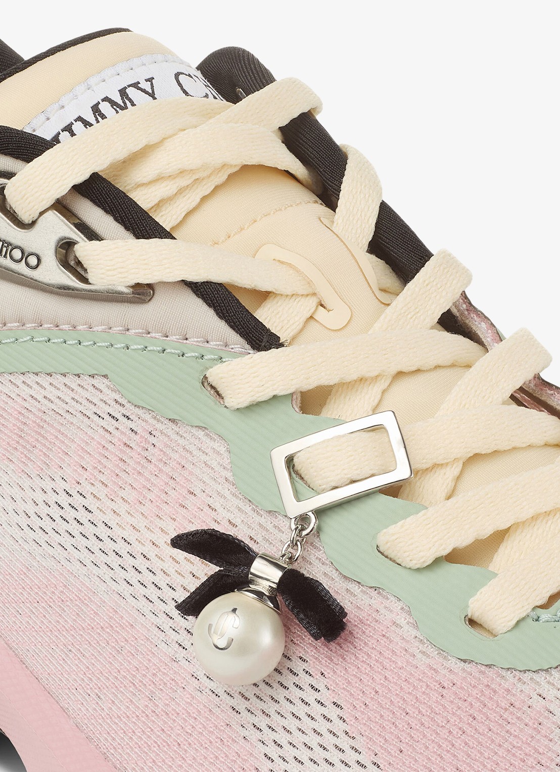 Jimmy Choo Diamond Run/F sneaker met lamsleren details - detail 2 roze