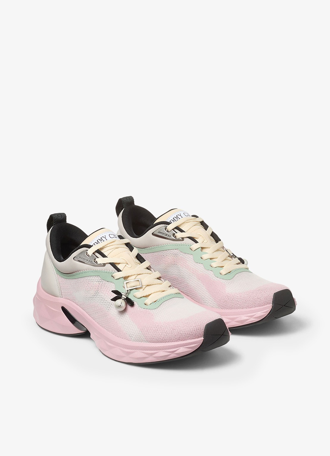 Jimmy Choo Diamond Run/F sneaker met lamsleren details - voorkant 4 roze