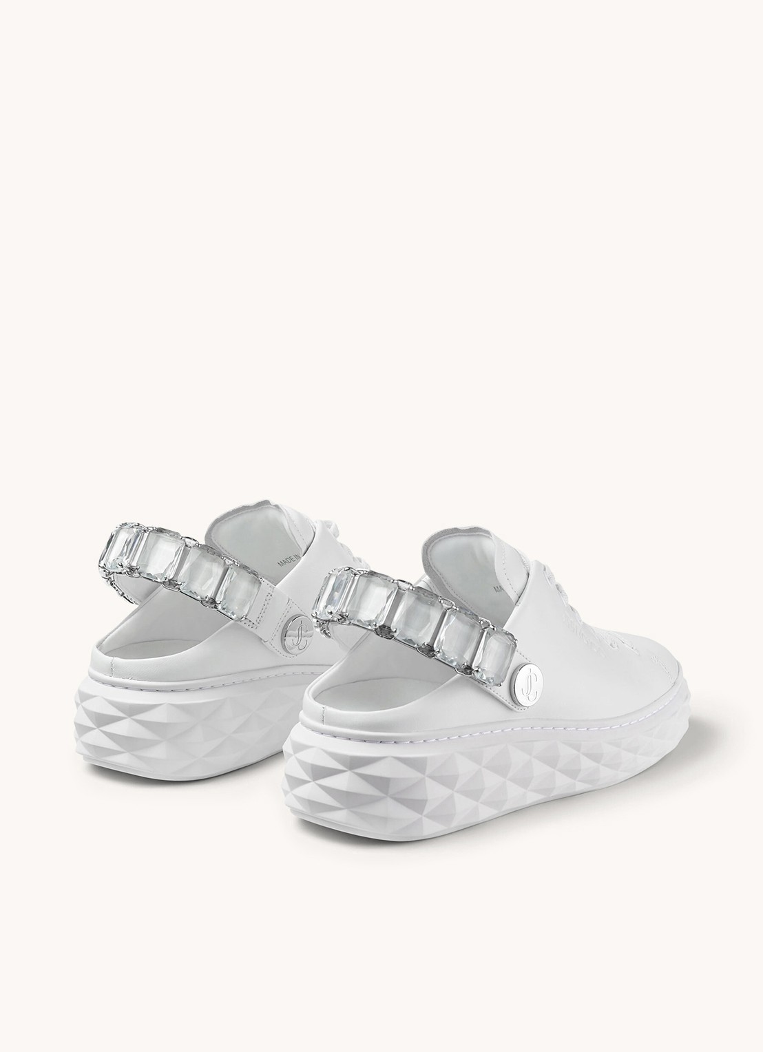 Jimmy Choo Diamond Sling sneaker met strass en kalfsleren details - detail 5 wit