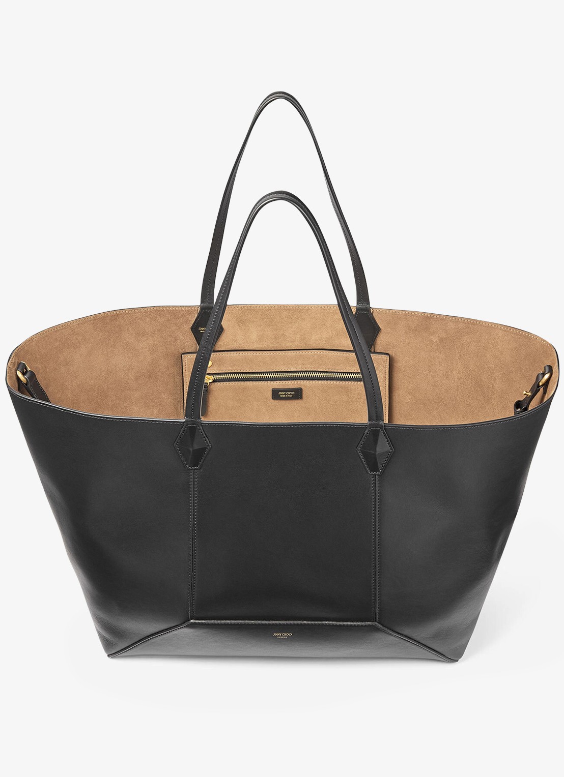 Jimmy Choo Diamond Tote/L shopper van kalfsleer - detail 4 zwart