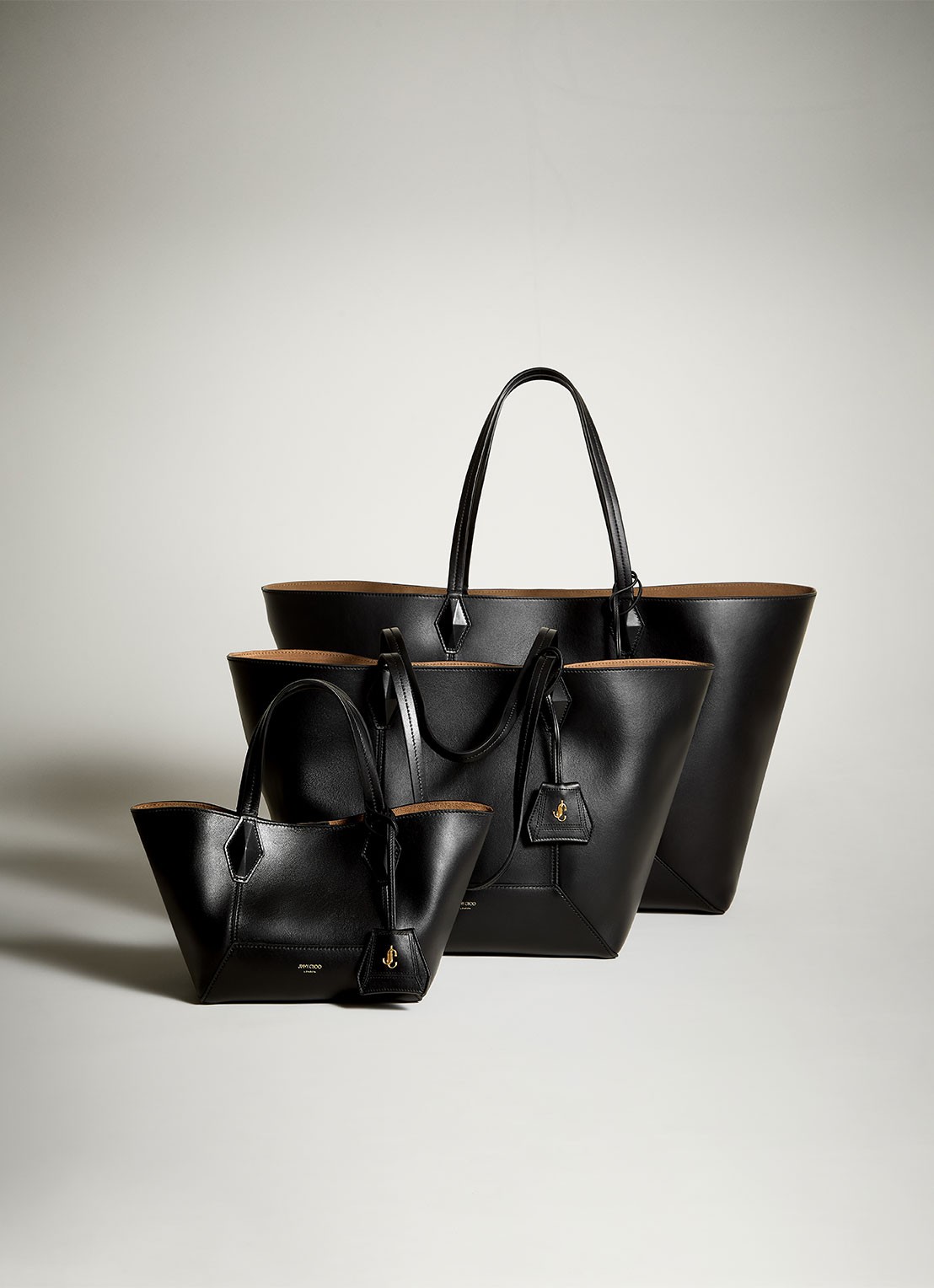 Jimmy Choo Diamond Tote/L shopper van kalfsleer - detail 6 zwart