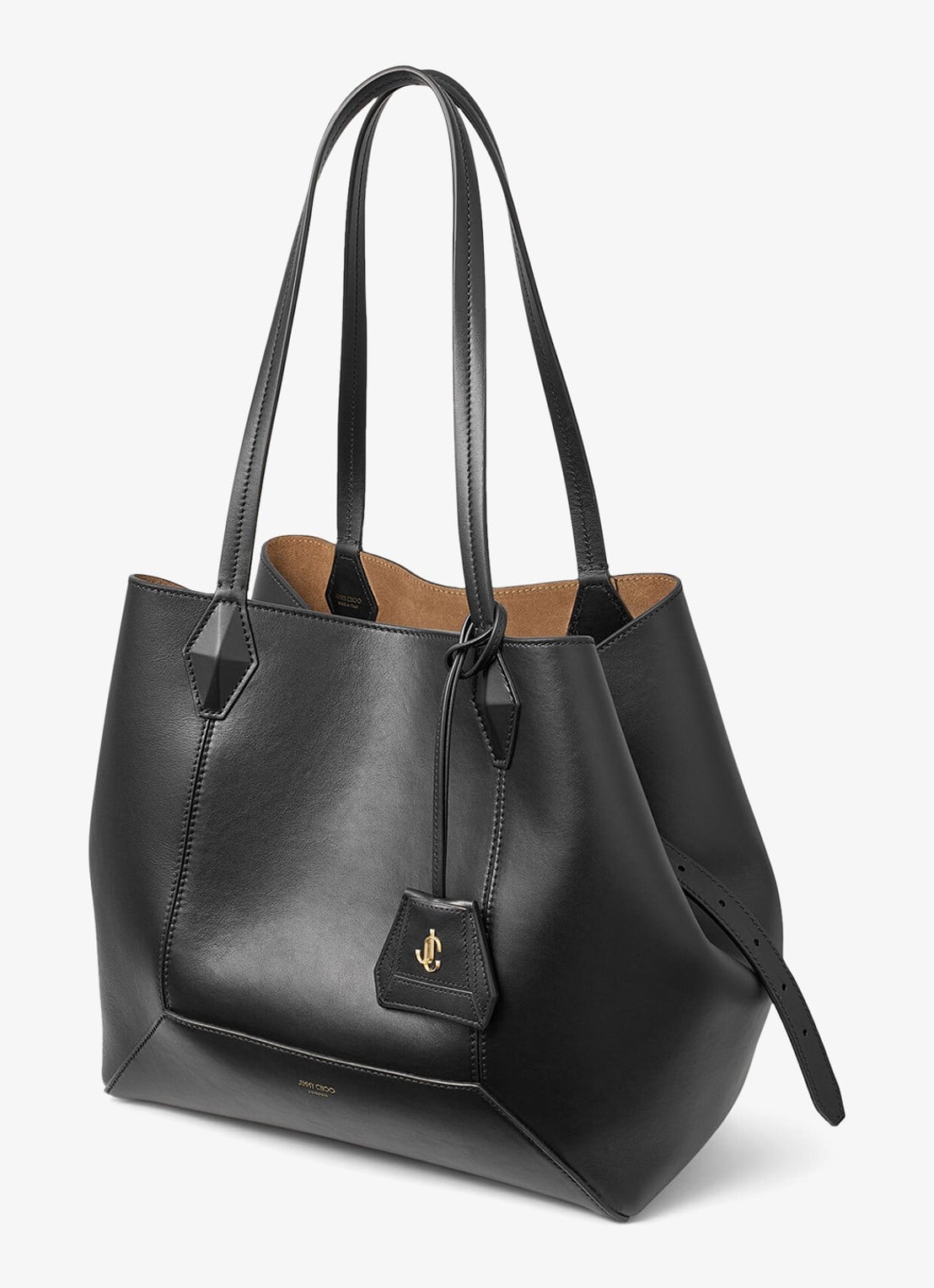 Jimmy Choo Diamond Tote/M shopper van kalfsleer - detail 3 zwart