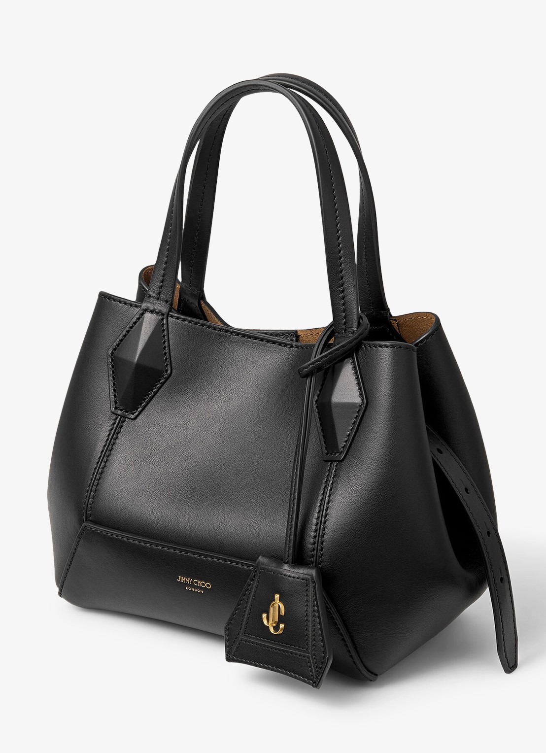 Jimmy Choo Diamond Tote/S handtas van kalfsleer  - detail zwart
