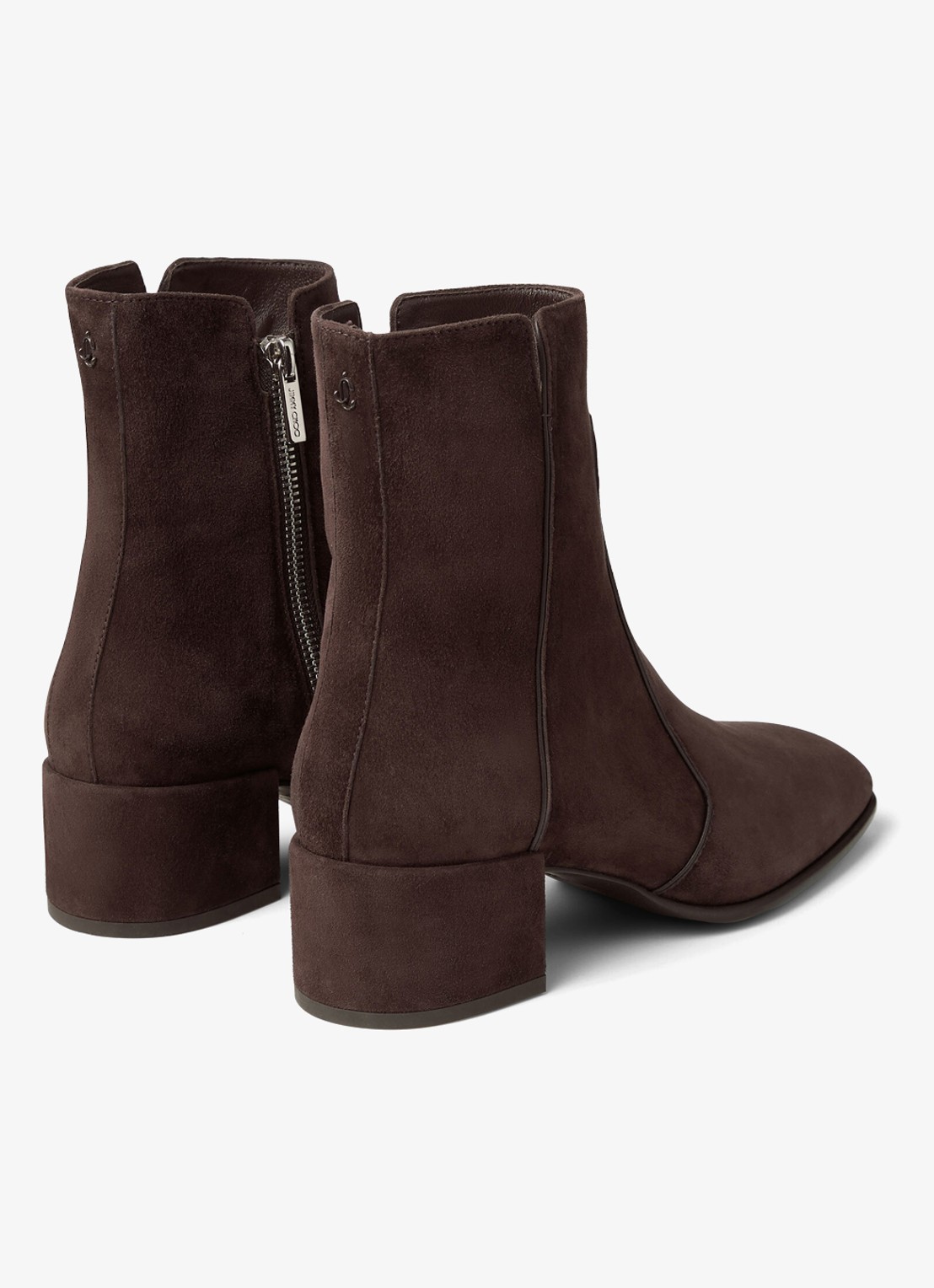 Jimmy Choo Eliot 45 enkellaarsje van geitensuède - achterkant 4 donkerbruin