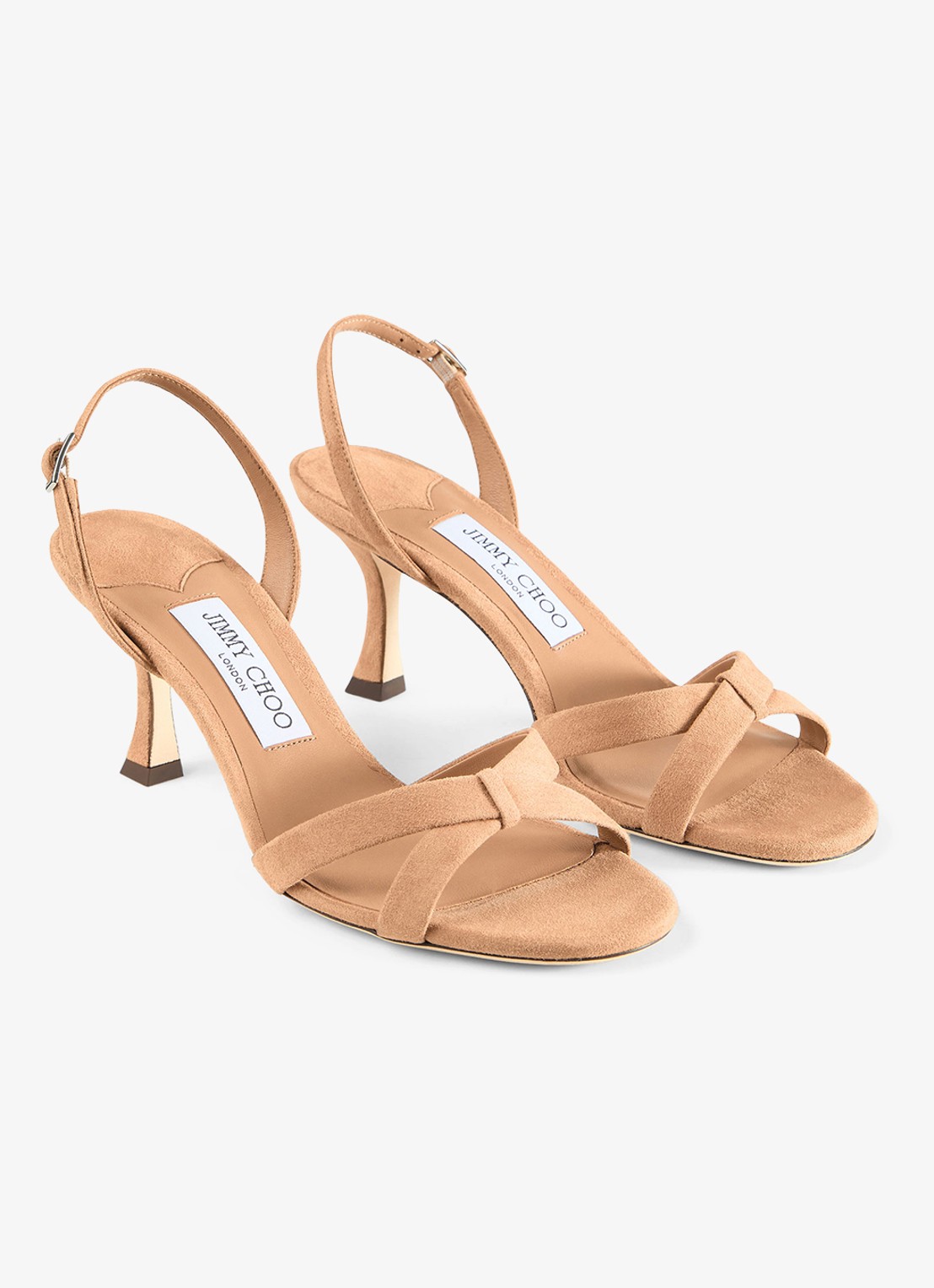 Jimmy Choo Elsy 70 sandalette van geitensuède - detail 4 lichtbruin
