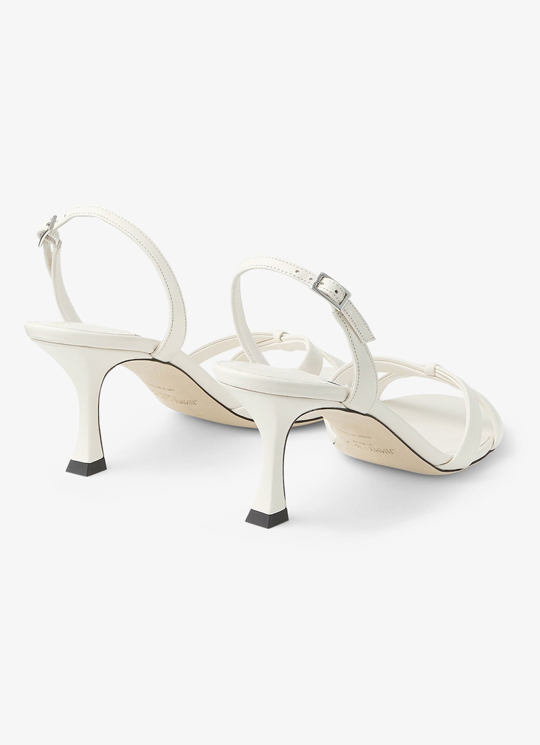 Jimmy Choo Elsy 70 sandalette van lamsleer - achterkant gebroken wit