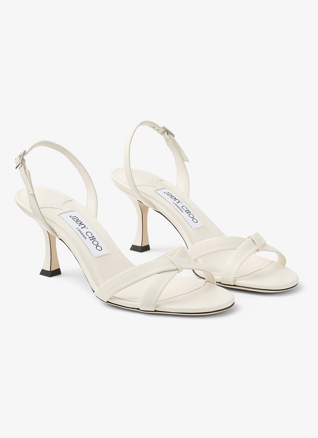 Jimmy Choo Elsy 70 sandalette van lamsleer - detail 4 gebroken wit