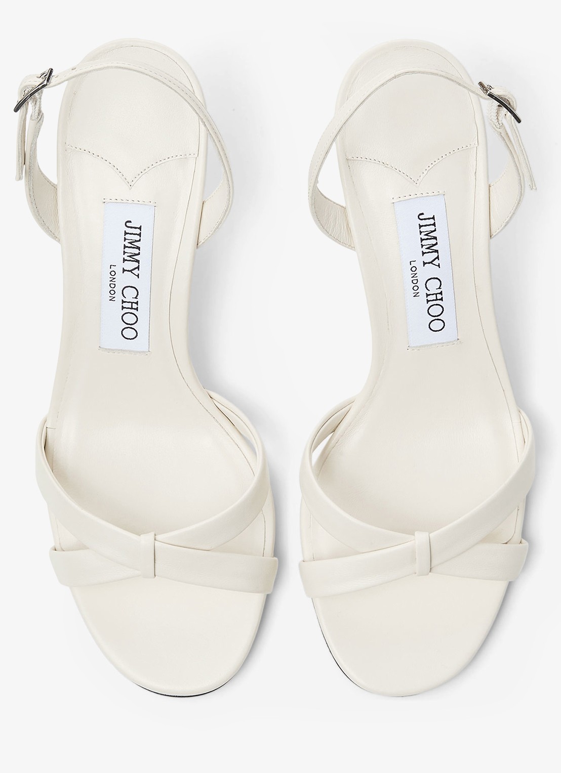 Jimmy Choo Elsy 70 sandalette van lamsleer - detail 5 gebroken wit