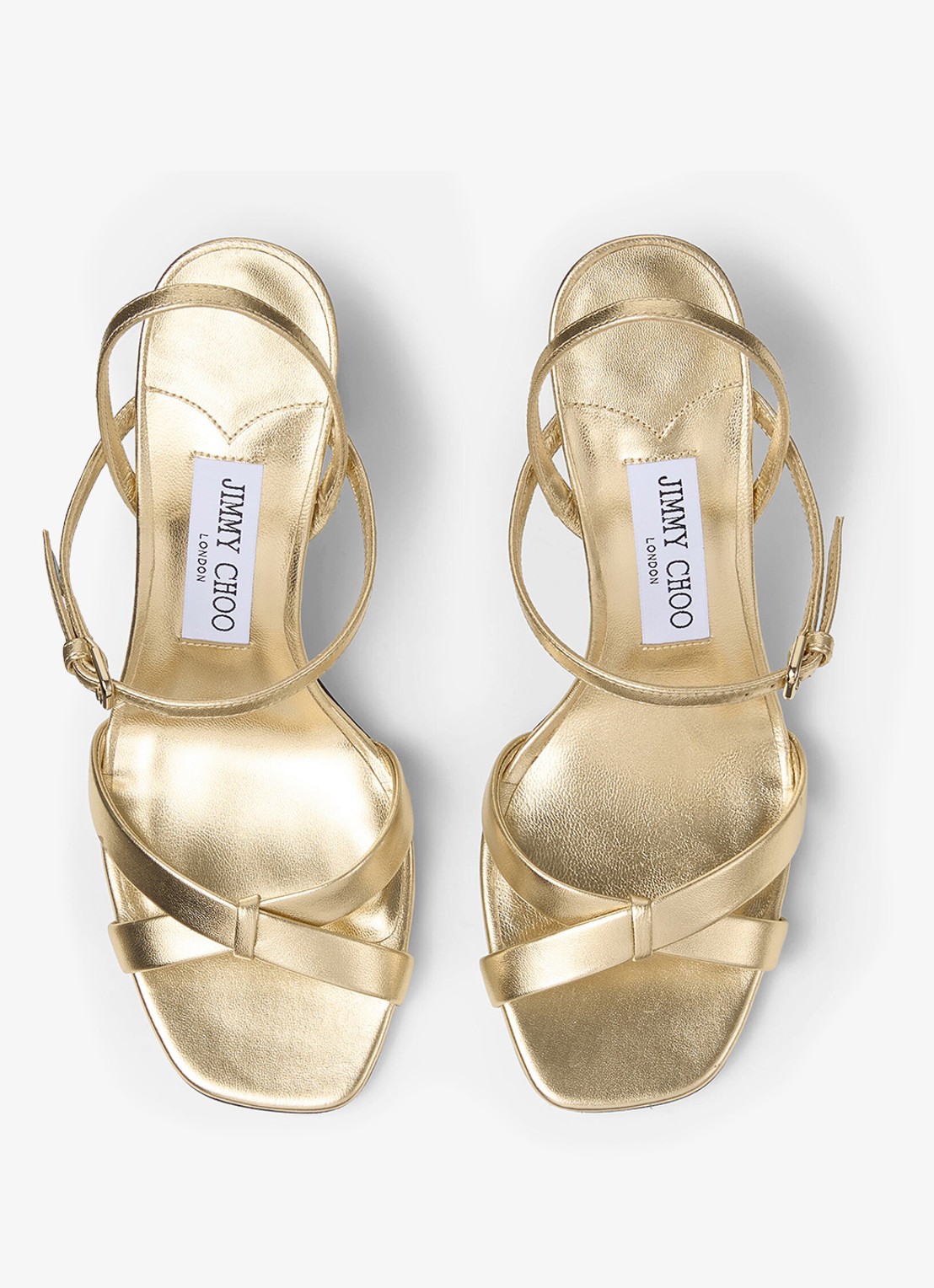 Jimmy Choo Elsy/Bh 85 sandalette van lamsleer met metallic finish - detail 4 goud